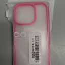 for iPhone 16 Pro Case Clear, Transparent Hybrid 16 Pro Phone Case [Hard Plastic & Soft Silicone Bumper] Acrylic Non Yellowing Thin Slim Protective Cover for Women, Neon Hot Pink