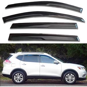 Extra Durable Tape On Window Deflectors Rain Guards for Nissan Rogue 2014-2020,Vent Visor Vent Guard Shade Sun,Exterior Car Accessories,Smoke 94827,4-Pieces Set
