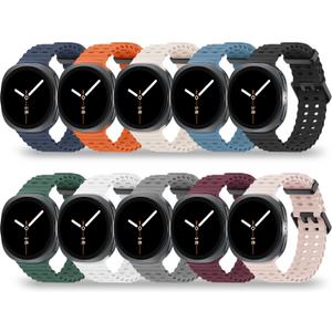 10 Pack Band Compatible with Samsung Galaxy Watch 8 44mm 40mm/Galaxy Watch 8 Classic 46mm/Galaxy Watch Ultra 47mm Band for Men Women, No Gap Soft Silicone Sport Ocean Replacement Strap