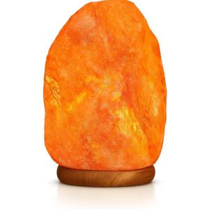 Needs&Gifts Himalayan Salt Lamp with Dimmer Cord and 2 Bulbs, Natural Crystal Rock Lamp for Relaxing Warm Light, Handcrafted from Himalayan Pink Salt (7-11LB)