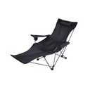 Folding Recliner Portable Camping Chair
With Adjustable Backrest And Seat, For Travel Beach Outdoor(Black)