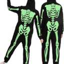 Spooktacular Creations Halloween Skeleton Costume, Family Matching Skeleton Costume for Halloween Cosplay Party (Small, Fluorescent Green)