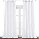 NICETOWN White Room Darkening Curtain 95 inches Long for Living Room - (50% Blackout) Grommet Top Thermal Insulated Window Treatment Sound Reducing Drape for Bedroom (1 Panel, W52 x L95)