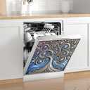 Flower Dishwasher Magnet Cover Magnetic Sticker Decorative Refrigerator Wash Machine Magnet Cover Door Panels Home Cabinet Appliances Stickers for Wash Machine Dryer (Blue Tree of Life, 23x26in)