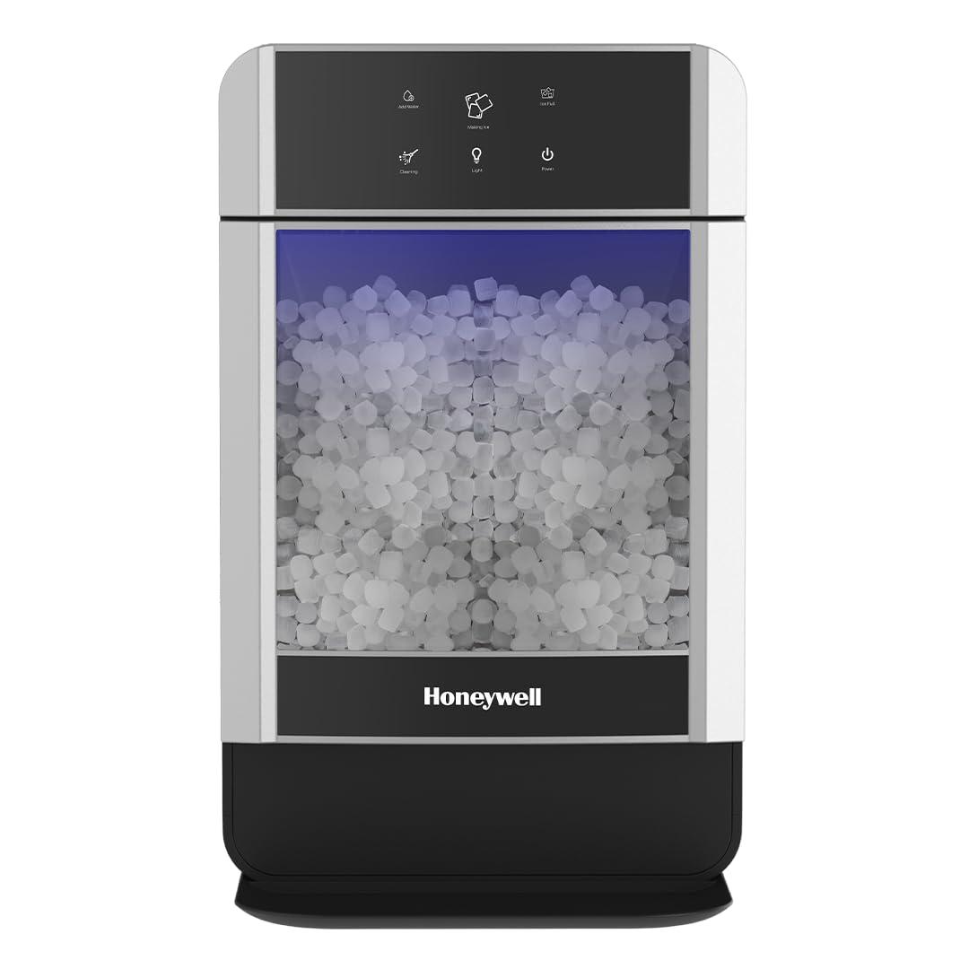 Honeywell Nugget Ice Maker Chewable Ice 38 lbs Per Day, One Click Operation, Large Ice Storage, Connects to Water Line