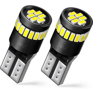 AUXITO 194 LED Bulbs for License Plate Light 168 175 2825 W5W T10 24-SMD 3014 Chipsets 6000K White for Car Dome Door Map Dash Courtesy Cargo License Plate Lights, Pack of 2