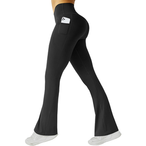FireSwan Women's Flare Yoga Pants High Waist Flared Leggings with Pockets No Front Seam, Bootcut, Buttery Soft, No See-Through, Breathable, 4 Way Stretch, Gym, Casual, Workout, Pilate, Size: S