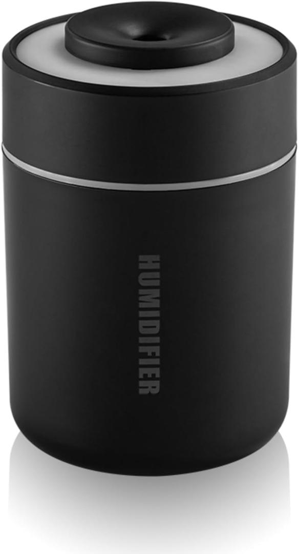 Portable Mini Humidifier, 180ml USB Small Humidifier for Bedroom, Car, Office Desk, Travel & Indoor Plants, 2 Mist Modes, Super Quiet (A-Black)