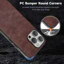 SALAWAT Compatible with iPhone 14 Pro Case, Slim PU Leather Vintage Shockproof Phone Case Cover Lightweight Premium Soft TPU Bumper Hard PC Hybrid Protective Case 6.1 inch (Dark Brown)