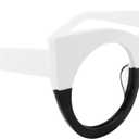 Zeelool Readers Oversized Thick Cat Eye Reading Glasses for Women with Standard Anti-Reflective Coating Ophelia VFP0290 (Vfp0290-03 White/Black)