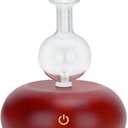 Vintage Pure Essential Oil Diffuser for Aromatherapy - 7-Color LED, Adjustable Mist, No Heat or Water Required, Ideal for Home, Bedroom, and Professional Use (Dark Wooden)