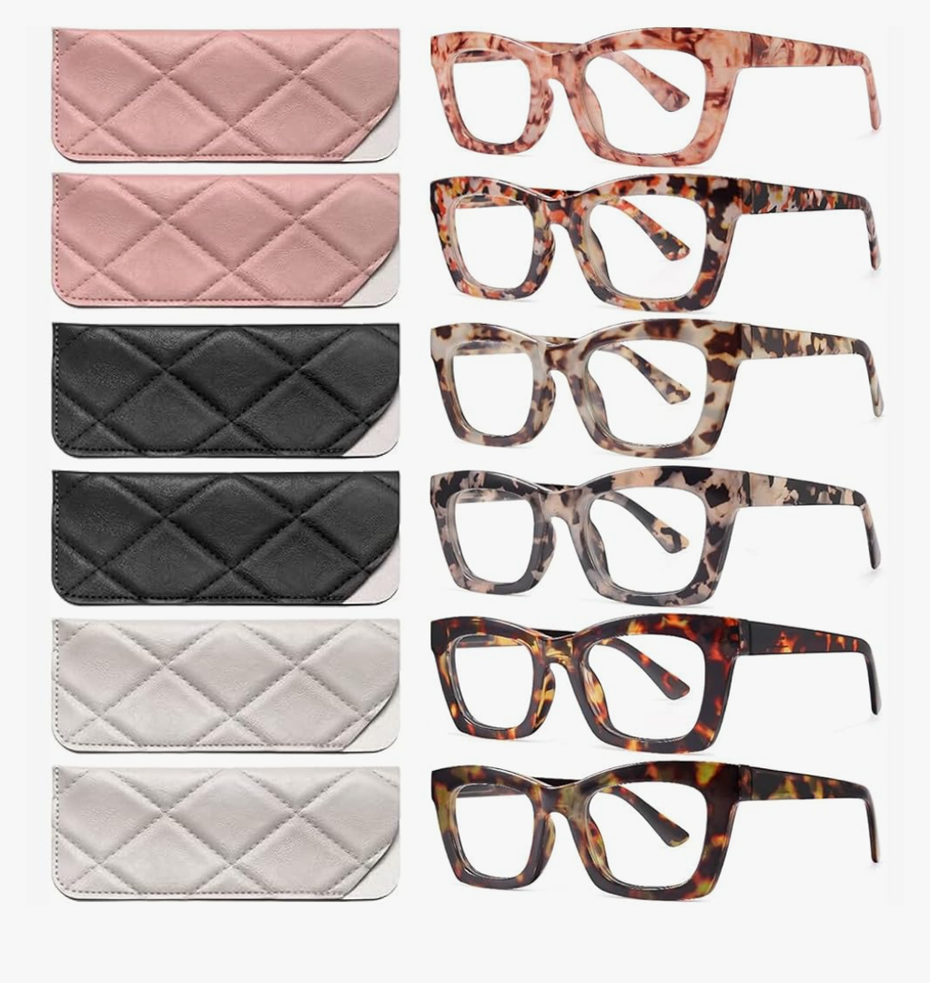 CCVOO Stylish Reading Glasses for Women, Eyeglasses, Blue Light Readers for Women, Computer Eye Glasses, Cheaters, +1.75