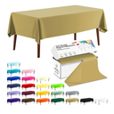CXPSINC 54 Inch X 300 Feet Plastic Table Cover Roll Disposable Tablecloth with Slide Cutter for All Type/Shape Tables | Party, Banquet, Birthdays, Weddings(Gold, 300 Feet