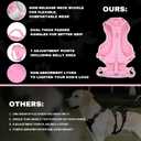 Escape Proof Dog Harness,Lightweight Full Body Harness for Walking Running Traning Hiking, Adjustable No Pull Pink Dog Harness with Lift Handle and 3 Leash Clip for Medium Large Dogs,Pink