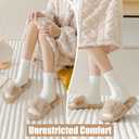 2 x Womens Cozy Crew Socks Soft Winter Sleeping Christmas Fuzzy Ankle Socks 3 Pairs Size 5-10 (Solid Color D)