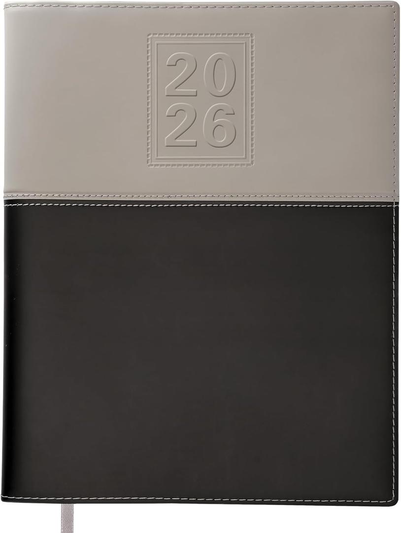 2026 Planner Calendar, 8"x10" : Includes 14 Months (November 2025 - December 2026) / 2026 Weekly Planner/Weekly Agenda/Monthly Calendar Organizer (Gray/Black)