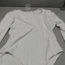 YOGINGO Long Sleeve Bodysuit for Women Crew Round Neck Basic Women Clothing Body Suit Tops Leotards for Womens Jumpsuit (Small, White)