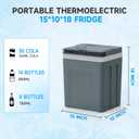 25L Portable Electric Cooler & Warmer, Small Refrigerator with Handle, 110V AC and 12V DC Car Fridge, Camping/Outdoor/Travel Cooler for Vehicles & Trucks, Grey
