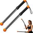 Ropeless Battle Ropes Weighted  2 Pack Portable Cordless Battle Ropes for HIIT & Cardio Full-Body Workout Tool with Non-Slip Spiral Handles, Travel-Friendly Home Gym Equipment for Women & Men (Black & Amber)