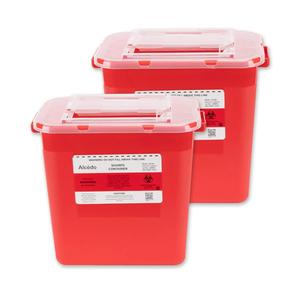 Alcedo Sharps Container for Home Use 2 Gallon (2-Pack) | Biohazard Needle and Syringe Disposal | Professional Medical Grade