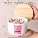 AOOVOO Rose Scented Candles for Women - 20oz 3 Wick Soy Candles for Home Scented, Aromatherapy Candle with Crystals Inside, Birthday Gifts Valentines Day Candle for Women Mom