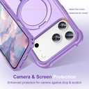 2 x Compatible with iPhone 17 Pro Case with Invisible Magnetic Kickstand [Compatible with MagSafe] [10-FT Military Drop Protection] Slim Hard Back Soft Edge Phone Cover 6.3 Inch, Purple