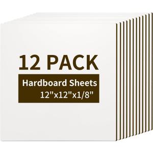 PYD Life 12 Pack Sublimation Hardboard Blanks MDF Wood Sheets Bulk White 12" x 12",1/8" Thick(3 mm) for Custom Coasters Photo Frames, for Xtool Glowforge 40 W Cutting Machine DIY Projects