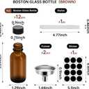 12Pcs 1oz Amber Glass Bottles - 30ML Small Glass Jars with Black Lids Empty Boston Bottle,Dispensing Bottles for Homemade Vanilla Extract, Essential Oils, Herbal Medicine (12)