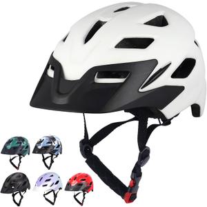 Kids Bike Helmet, Adjustable Toddler Youth Helmet with Detachable Visor & LED Light for 3-5/5-8/8-12 Years Boys Girls, Multi-Sport Helmet for Bicycle Cycling Scooter Skating, 2 Sizes
