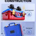 Travel Carrying Case for Nintendo Switch 2 & Accessories, All in One Protective Case, Hard Shell Cases with 12 Game Cards Slots, Waterproof Storage Organizer Box for Dock, Pro Controller-Red&Blue