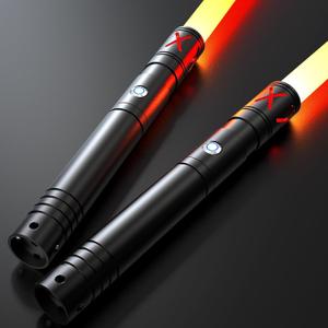 Lorsaberus Light Saber for Dueling 2 Packs Light Sabers for Kids with 12 RGB Colors 4 Sound Fonts Metal Hilt 2 in 1 Real Light Sabers Toys for Adult Christmas/Halloween Cosplay/Birthday Gifts