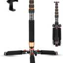 Koolehaoda Camera Aluminum Monopod with Metal Tripod Base.6 Sections 46-177cm/18-69inch Adjustable, Leg Diameter 28mm,up to 6kg /13lbs (Orange)