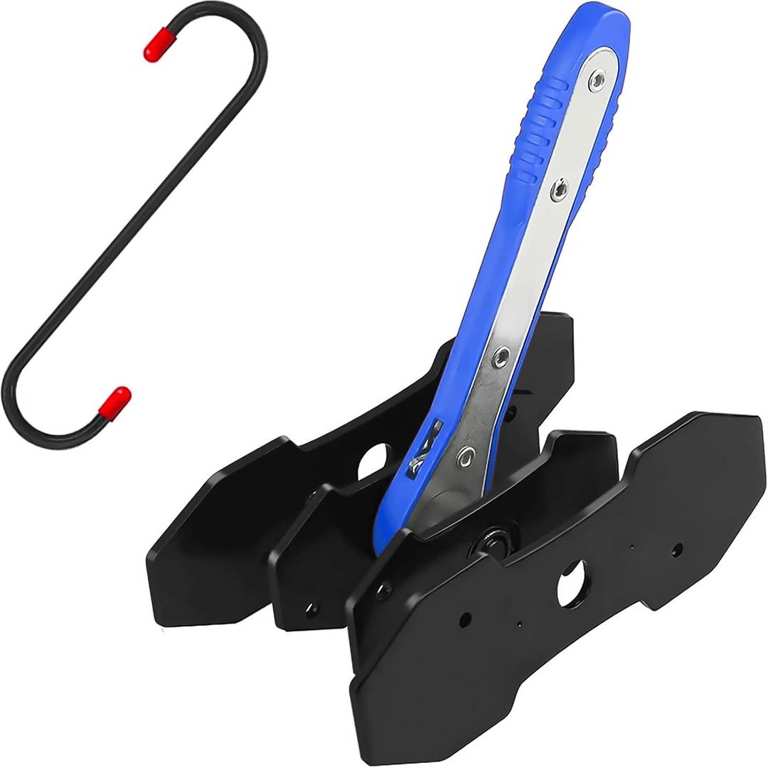 Brake Tool, Brake Caliper Compression Tool with 360 Degree Swing Ratchets, Brake Caliper Tool with 2PCS Steel Plates, Caliper Piston Compressor Tool with Brake Caliper Hooks, Blue