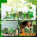 5 Pcs St. Patrick's Day Table Decorations Shamrock Wooden Sign Shamrock Centerpieces for Tables Irish Tiered Tray Decor Double Sided Printing St Patricks Day Decoration for Home Office Kitchen