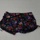 Halcurt Women's High Waisted Swim Board Shorts Tummy Control Side Tie Adjustable Tankini Swimsuit Bottoms (X-Large, Black Floral)