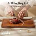 SMIRLY Walnut Wood Cutting Boards for Kitchen, Set of 3 with Holder Large - Small, Walnut Wooden Cutting Board Set with Deep Juice Grooves, Non Toxic Serving Tray, Perfect Mother's Day Gifts