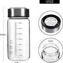 12Oz Small Glass Water Bottle with Lid and Sleeve,0.15in/3.8mm Thick Glass Shaker Bottles for Protein Mixes,Juicing,Smoothies,Infused Water,Beverage,Reusable Juice Bottles (2 Pieces)