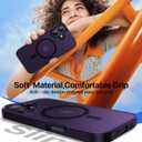 Magnetic for iPhone 16 Case, [Compatible with MagSafe][Military-Grade Drop Protection][Anti-Yellowing] Shockproof Protective Translucent Matte Cover for iPhone 16 Phone Case,Deep Purple