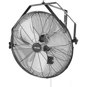 VEVOR 20 Inch Industrial Wall Mount Fan, High Velocity 4650 CFM with 3 Speeds, Powerful Motor with Aluminum Blades for Workshop, Warehouse, Greenhouse, Commercial