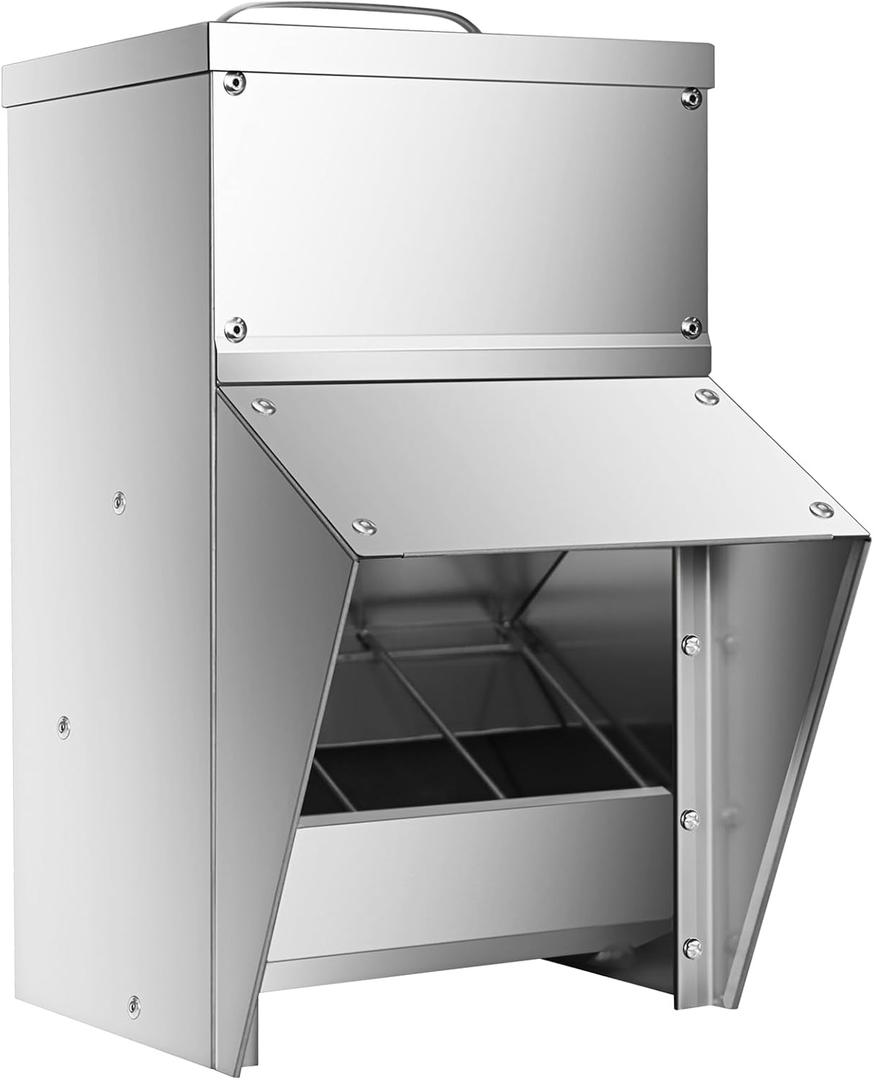 RYFT Galvanized Chicken Feeder 11.5 Lbs Capacity, Outdoor Rat Proof Metal Poultry Feeder with Lid, Hanging Chicken Feeder, Coop Food Dispenser No Waste for Chicken Duck