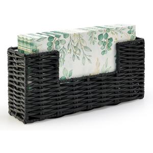 Vertical Black Paper Guest Towel Holder for Bathroom Napkin Holders Disposable Hand Towel Stand Modern Napkin Holders Tray for Kitchen Table Face Guest Towels Napkins Dispenser Bathroom Tissue Holder (9" x 2.3" x 4")