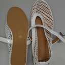 DOEYG Mesh Ballet Flats for Women Round Toe Mesh Flats Ballet Shoes Buckle Strap Mesh Mary Jane Flats Comfy Casual Office Summer Fishnet Ballerina Flats Shoes White 6