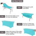 IVAPUPU 2 Pack 6FT Table Cloth for Rectangular Fitted Events Stretch Blue Mist Table Covers Washable Cover Spandex Spring Tablecloth Protector for Party, Wedding, Cocktail, Banquet, Festival