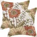 BETGINY Vintage Floral Pillow Covers 20x20 Set of 2, Rust Brown Flower Botanical Pattern Decorative Throw Pillow Covers Outdoor Linen Farmhouse Pillow Cases for Couch Sofa Decor