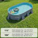 YYW Foldable Family Pool for Adults & Family - Portable Large Swimming Pool for Indoor/Outdoor Garden Backyard Summer Parties (Cloud Ink Gray, 115")