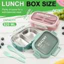 2 Pack Stainless Steel Lunch Container 28oz with Cutlery, 2 Compartment Bento Box, Leakproof Food Storage Container for Adults Family Office Work Picnics Travel, Green and Pink