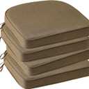 Outdoor Sunbrella Round Corner Seat Cushion, 17"x16"x2", Set of 4, Non Slip Seat Cushion Pads with Removable Cover for Patio Furniture, Garden Yard Lawn, Specrtum Caribou