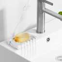 2 x Resin Soap Dish Bathroom,Self Draining Marble Look Soap Holder for Shower,Soap Tray for Kitchen,Sink(Marble White)
