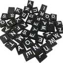 1000PCS Wooden Letter Tiles, A-Z Scrabble Letters for Crafts, Phonics, Spelling, Alphabet Tiles Crossword Game Replacement Pieces, Wall Decor Letters, Black