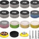 187 Pieces 2 Inch Sanding Disc, GOH DODD Wet Dry Sandpaper with Interface Pad and Backer Plate 1/4" Shank, 60-10000 Grits Grinding Abrasive Sand Paper for Auto Metal Glass Resin Wood Sanding